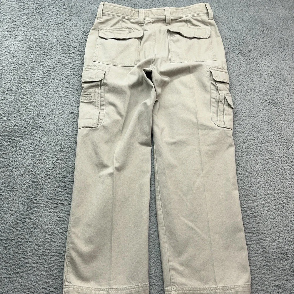 Eddie Bauer Cargo Pants Mens 33x29 Beige Vintage Y2K Skater Baggy Wide Leg